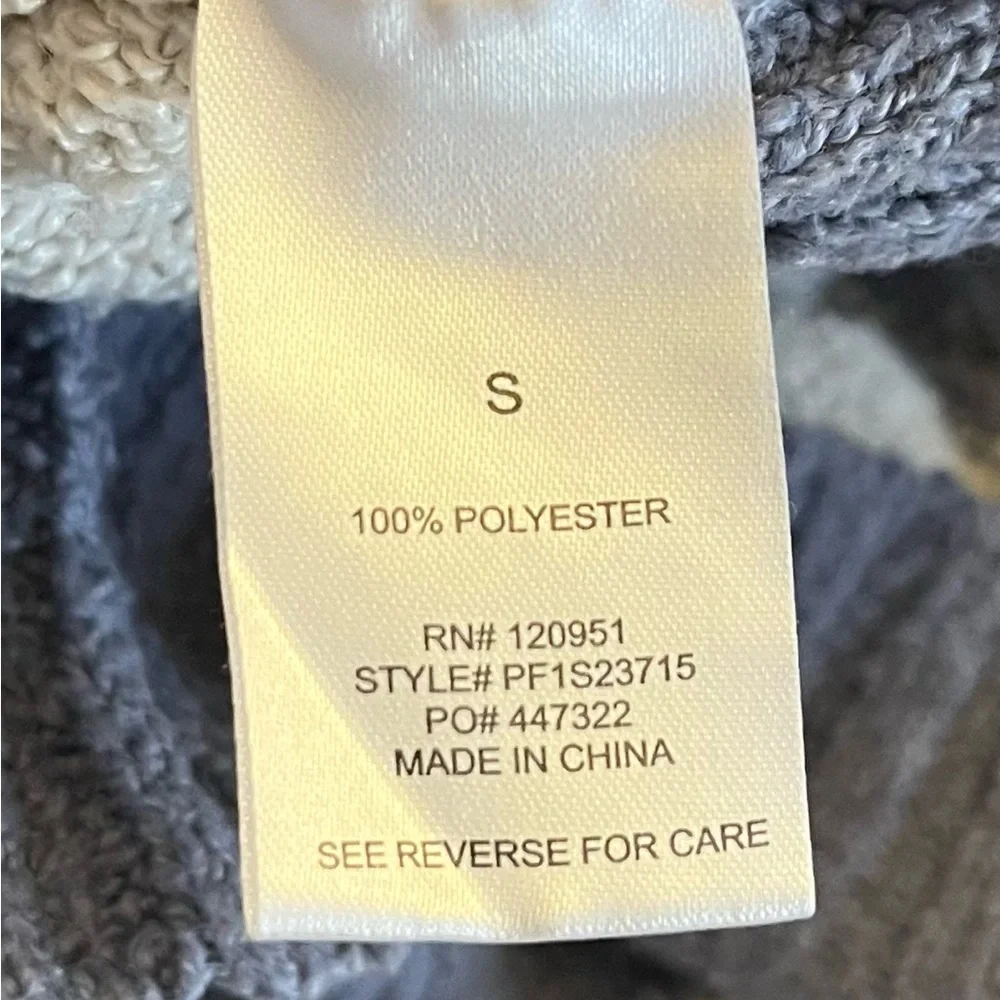 3/$20 SALE! Pink Rose Striped V-Neck Sweater - Blue-Gray and Cream, Size Small